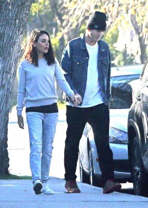 Mila Kunis and Ashton Kutcher - Out for a walk in Los Angeles