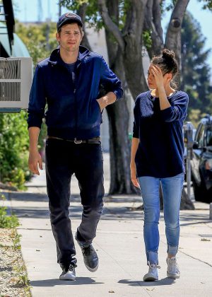 Mila Kunis and Ashton Kutcher out in Beverly Hills