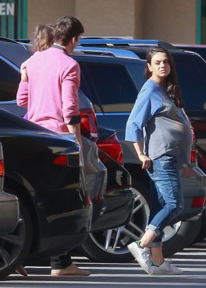 Mila Kunis and Ashton Kutcher out in Studio City