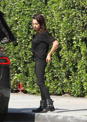 Mila Kunis in Black Outfit in LA