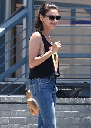 Mila Kunis in Jeans - Hits the nail salon in Los Angeles