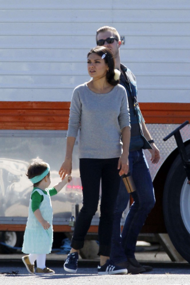 Mila Kunis on the set of 'Bad Mom's' in New Orleans