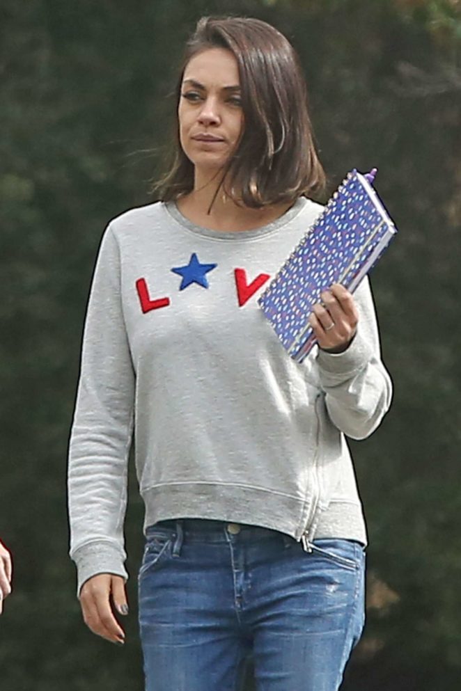 Mila Kunis - Out in a Love Sweatshirt in LA