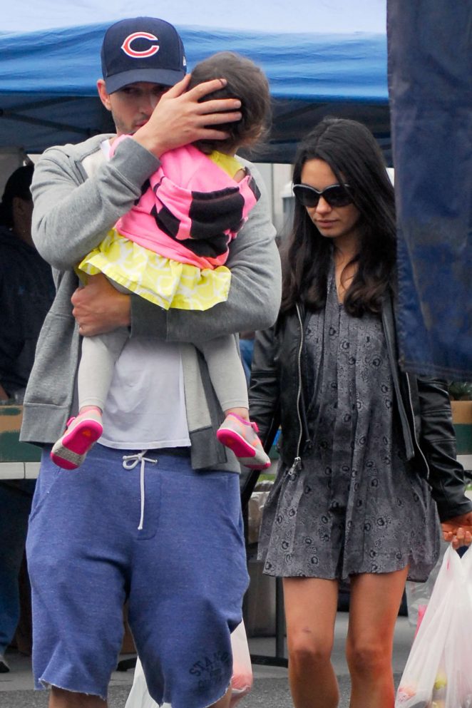 Mila Kunis with family at the farmers market in Los Angeles