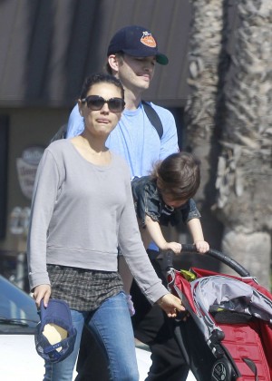 Mila Kunis with her family out in Los Angeles