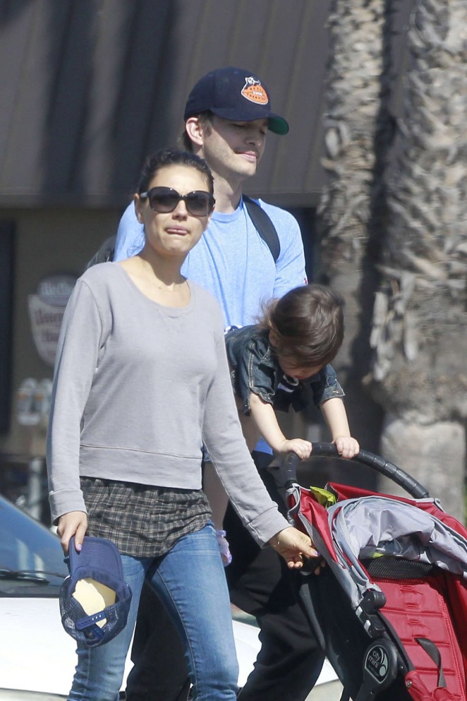 Mila Kunis with her family out in Los Angeles