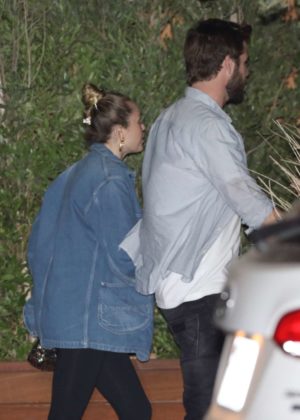 Miley Cyrus and Liam Hemsworth at Nobu in Malibu