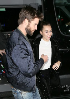 Miley Cyrus and Liam Hemsworth at SNL afterparty in New York