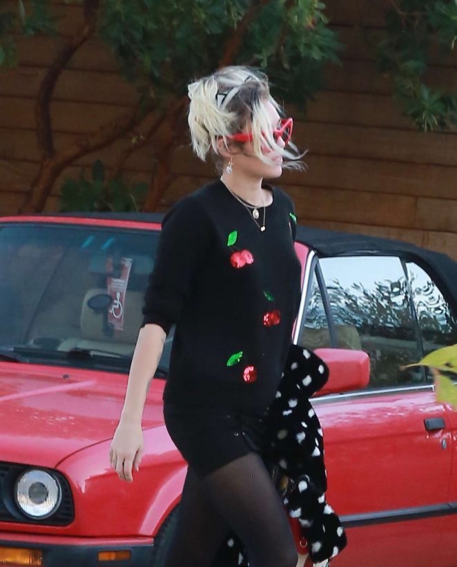 Miley Cyrus at a lunch at Nobu in Malibu