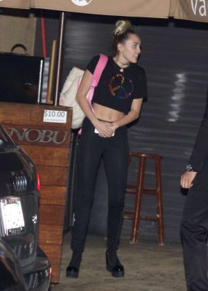 Miley Cyrus at Nobu Restorant in Malibu