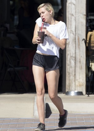 Miley Cyrus in Short Shorts out in Malibu
