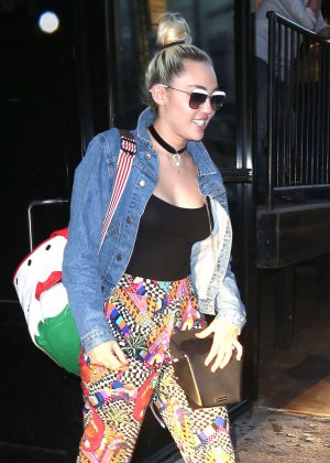 Miley Cyrus in Colorful Pants Out in NYC