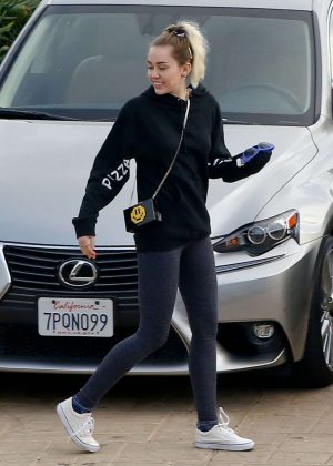 Miley Cyrus in Leggings Out for lunch in Malibu