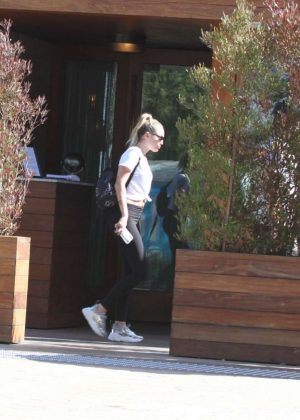 Miley Cyrus in Tights Out for lunch in Malibu