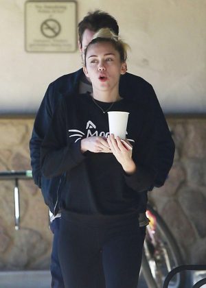Miley Cyrus in Tights Shopping in Los Angeles