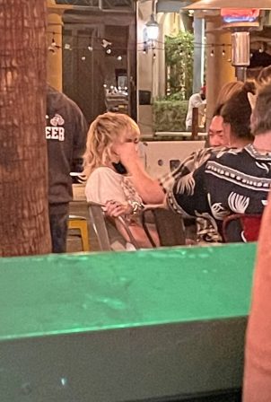 Miley Cyrus - Seen at The Village Pub in Palm Springs