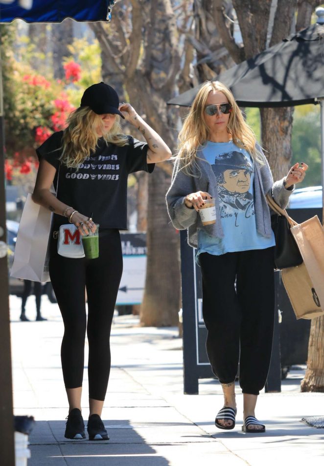 Miley Cyrus with her mother out in Studio City