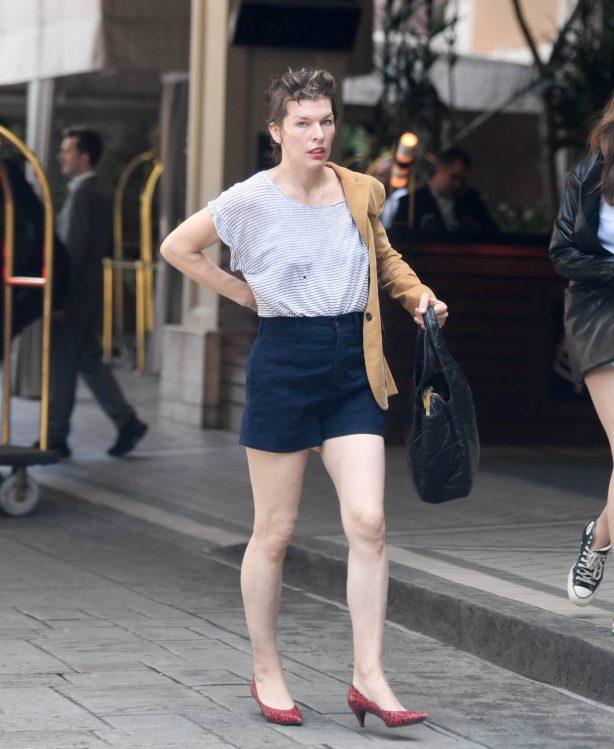 Milla Jovovich - Arrives at the Four Seasons in Los Angeles