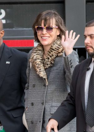 Milla Jovovich - Arriving at Jimmy Kimmel Live! in Los Angeles