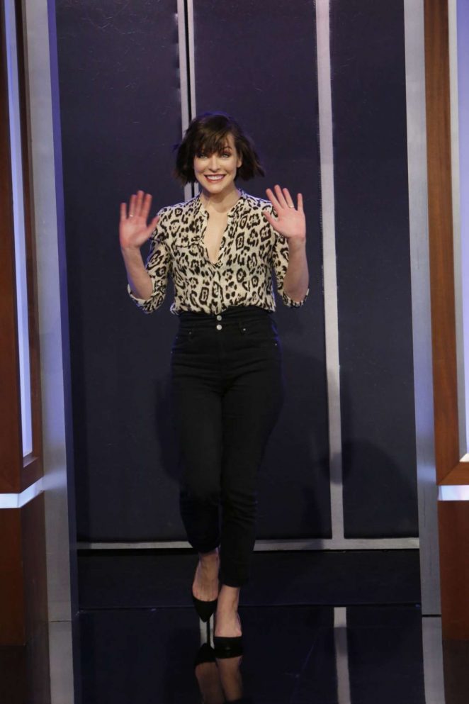 Milla Jovovich at Jimmy Kimmel Live! in Los Angeles