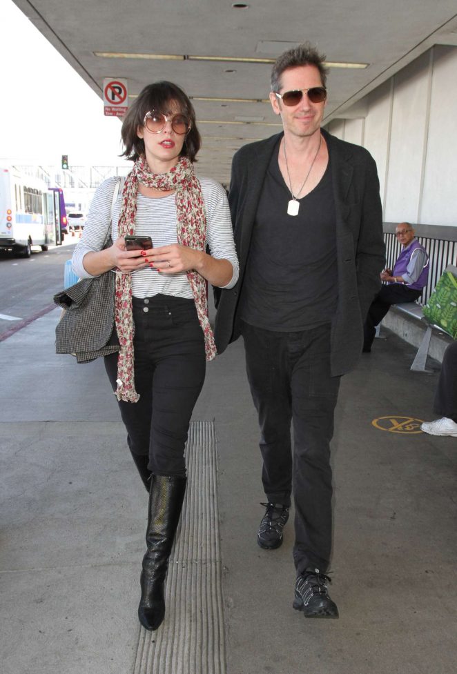 Milla Jovovich at LAX airport in Los Angeles