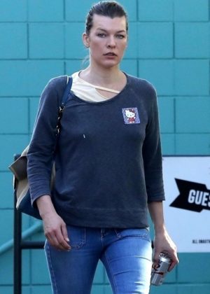 Milla Jovovich - Heading to a spa in West Hollywood