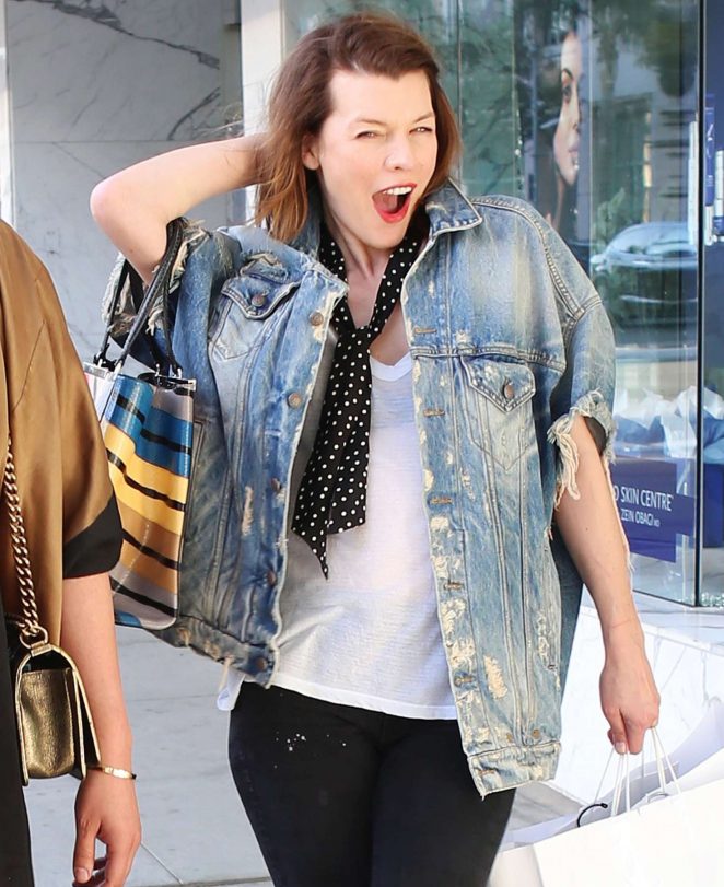 Milla Jovovich out in Beverly Hills