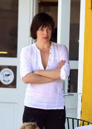 Milla Jovovich out in Los Angeles