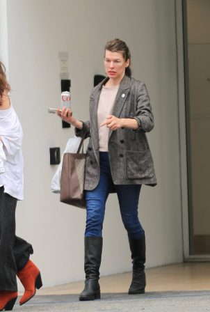 Milla Jovovich - Pictured at a skin care clinic in Beverly Hills