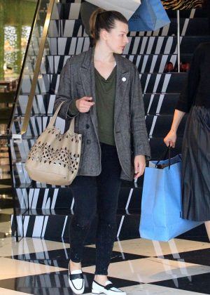 Milla Jovovich - Shopping at Prada store in Beverly Hills