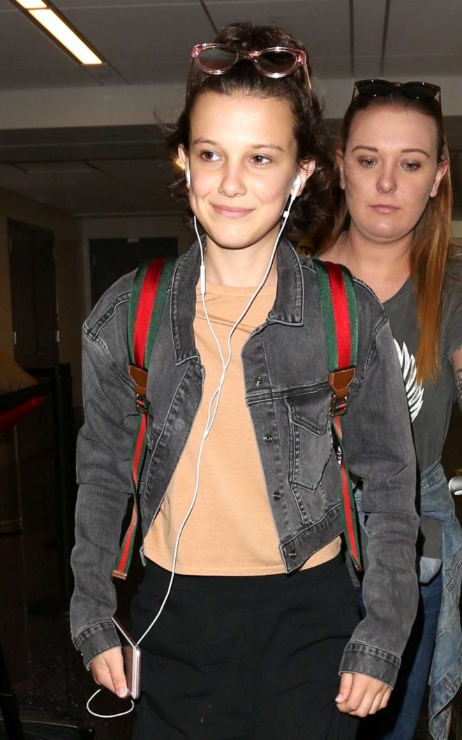 Millie Bobby Brown - Arrives at LAX airport in Los Angeles