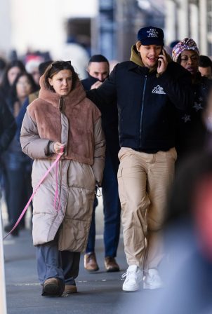 Millie Bobby Brown - With fiance Jake Bongiovi on a stroll in New York