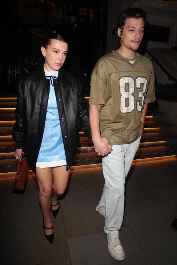 Millie Bobby Brown - With Jake Bongiovi seen leaving their Central London hotel