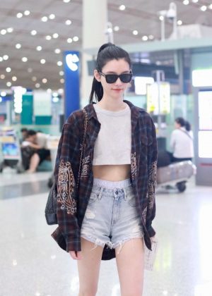 Ming Xi in Jeans Shorts -01 | GotCeleb