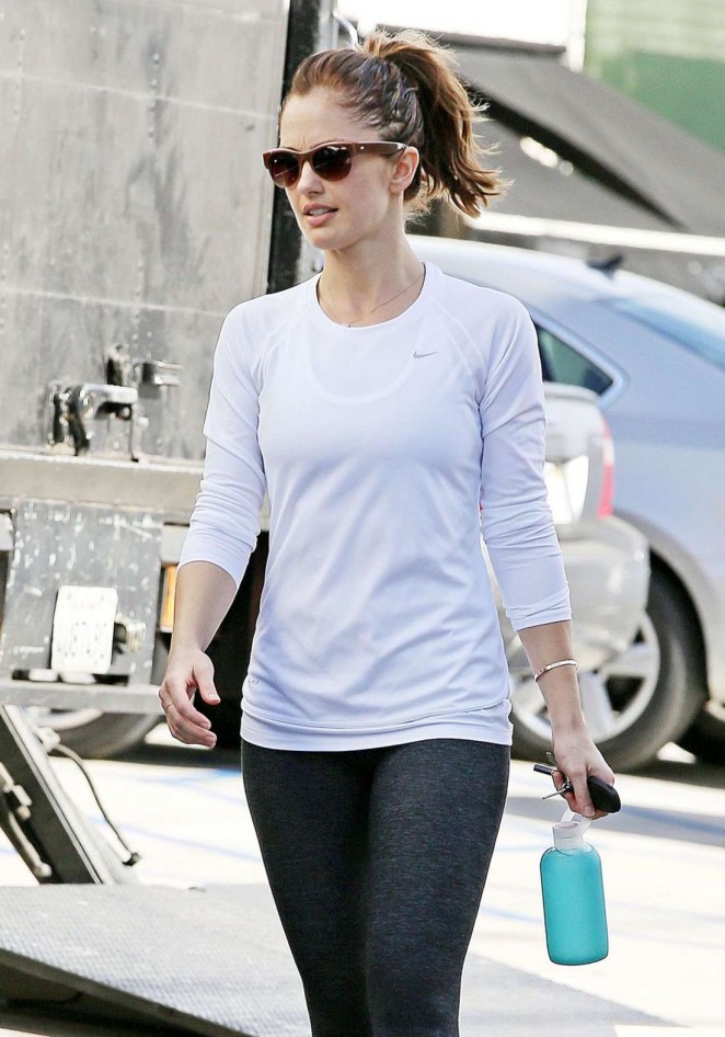 Minka Kelly in Tights at Gym in West Hollywood