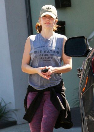 Minka Kelly in Leggings Leaves a Gym in Los Angeles