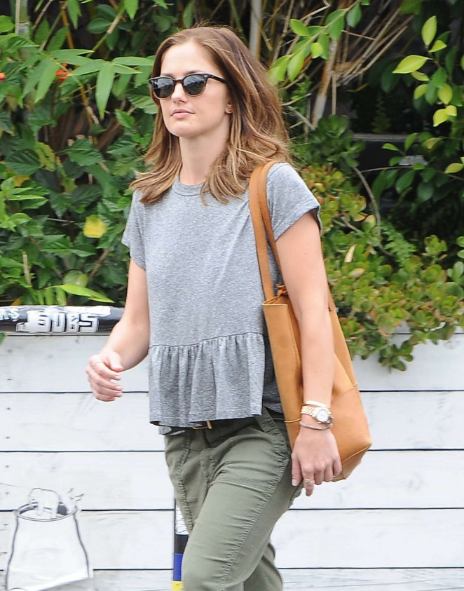 Minka Kelly in Green Pants out in Los Angeles