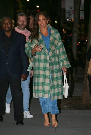 Minka Kelly - Wears light green coat while out in New York