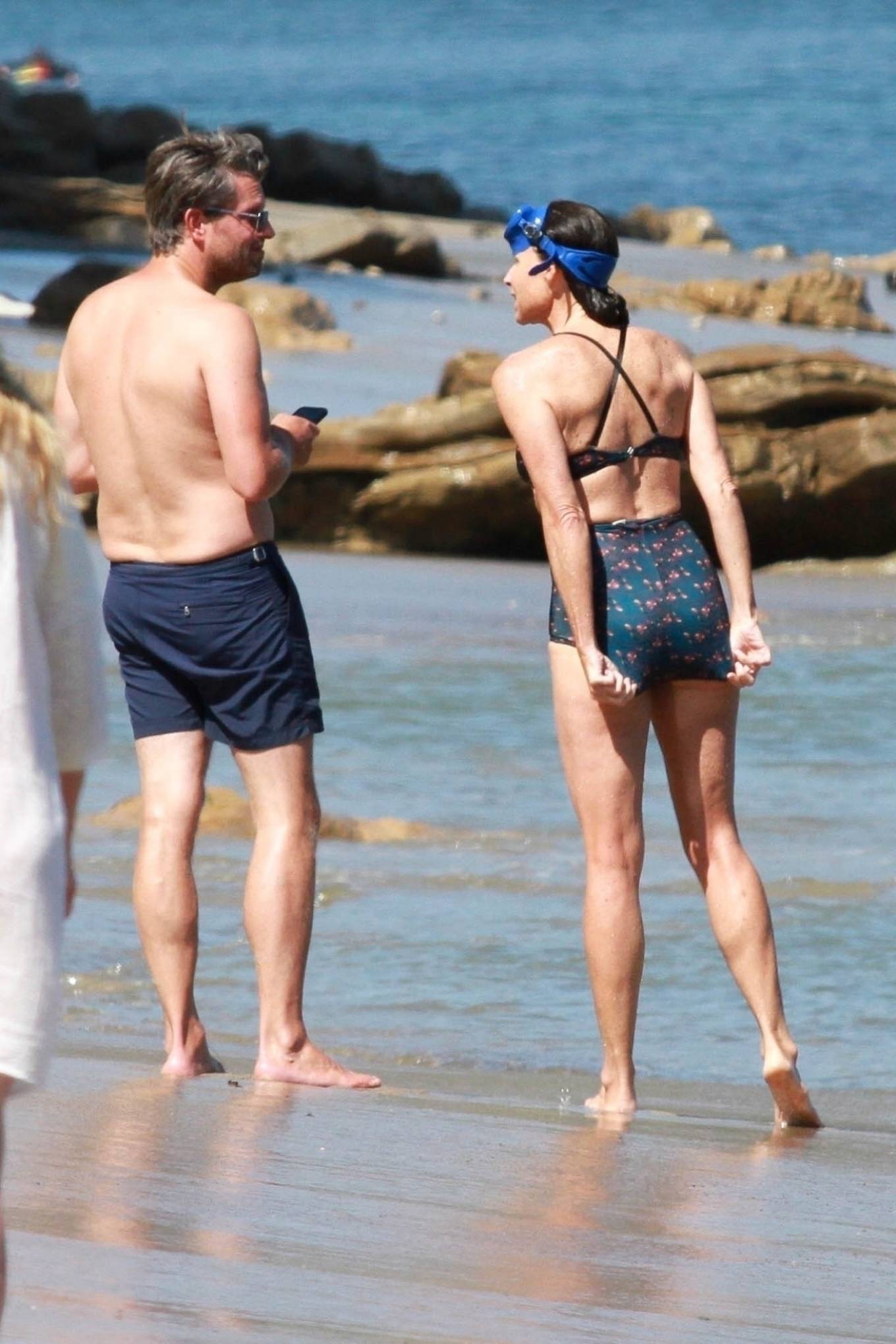 Minnie Driver – In bikini on the beach with her boyfriend in Malibu