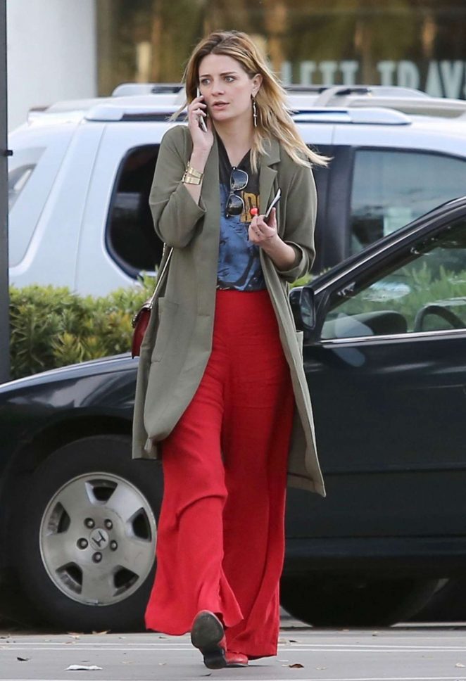Mischa Barton in Red Pants Out in Studio City
