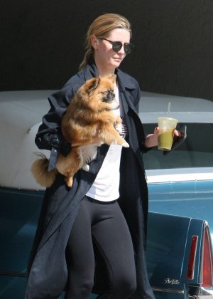 Mischa Barton with her dog Ziggy out in Hollywood