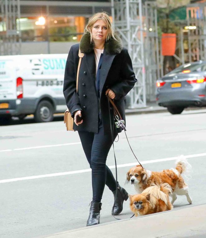 Mischa Barton with her dogs in New York City