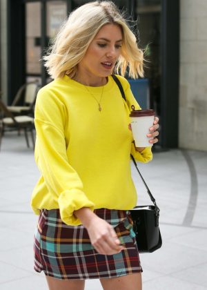 Mollie King - Arriving at BBC Radio One Studios in London