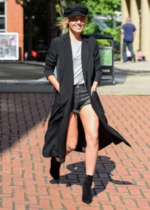 Mollie King in Jeans Shorts at Free Radio in Birmingham