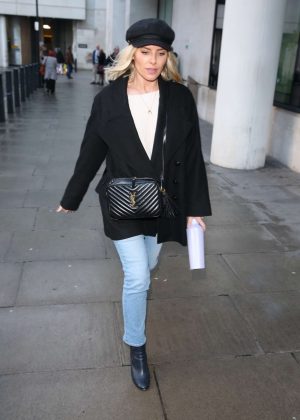 Mollie King - Exits BBC studios in London