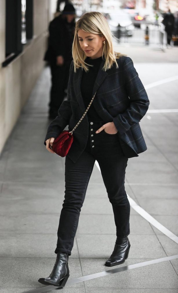 Mollie King - In a tartan jacket at the BBC Studios in London