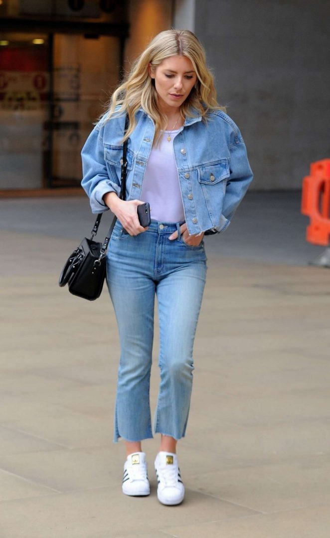 Mollie King in Jeans - Leaving BBC Studios in London