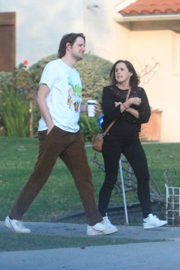 Molly Shannon - Seen with Zach Woods during a stroll in Los Angeles
