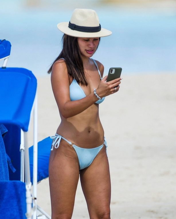 Montana Brown - In a bikini on the beach in Barbados