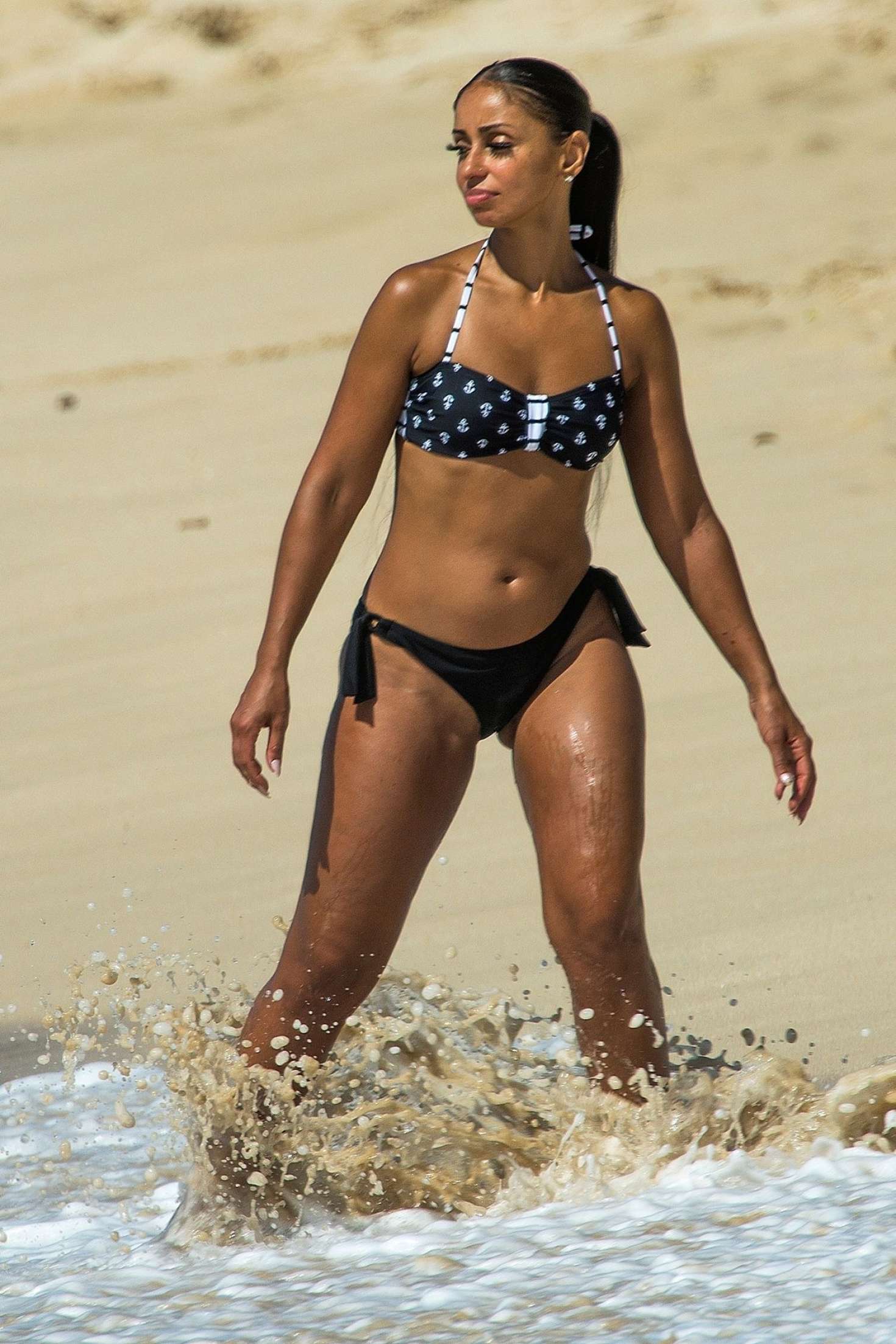 Mya Harrison in Bikini on the beach in Barbados.